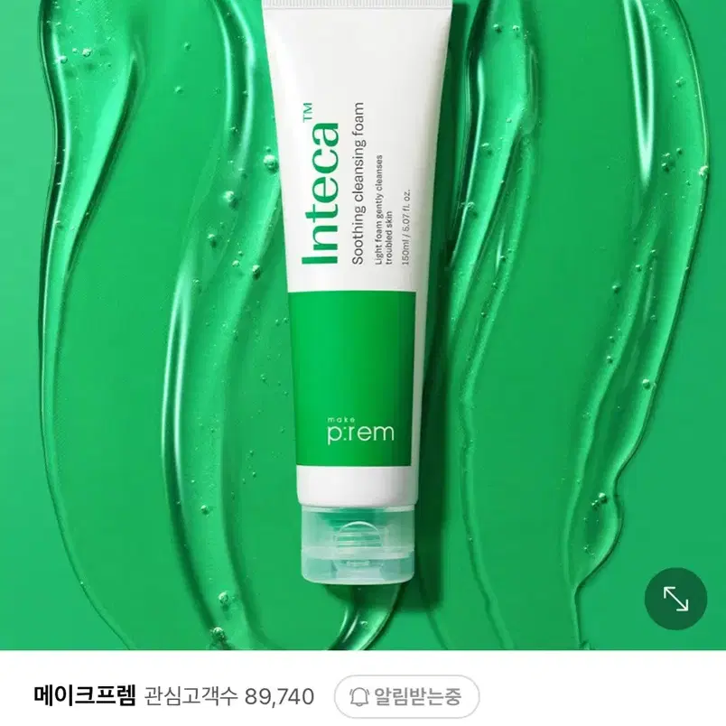 (새상품)메이크프렘 인테카 약산성 수딩 젤 클렌징폼 150ml