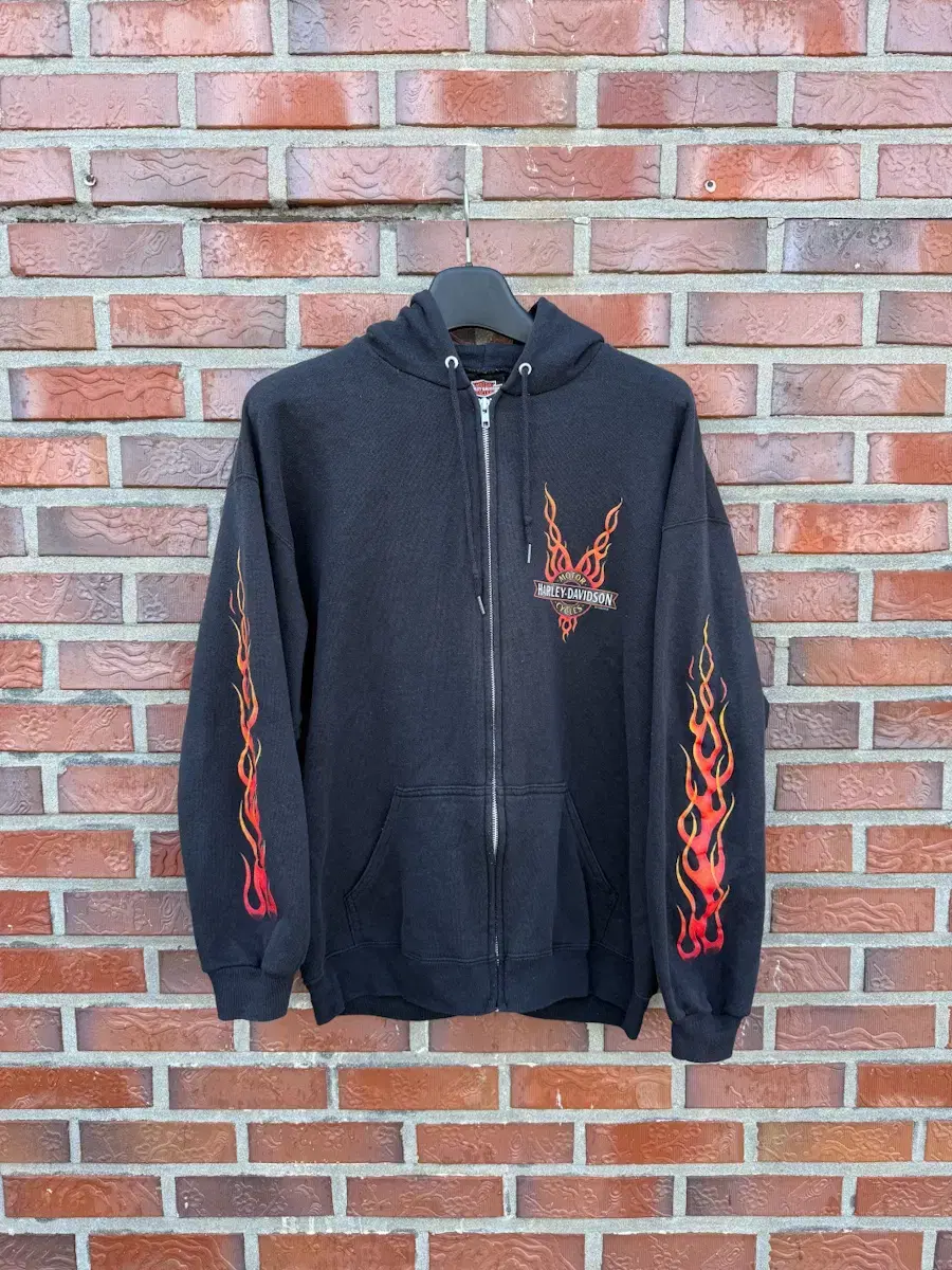 90s Harley-Davidson Flame HoodZip Up