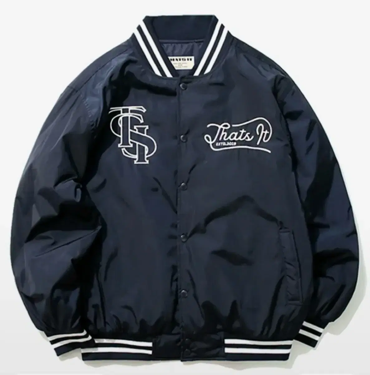 Today Only) Detsuite Classic Logo Varsity Jacket_Navy