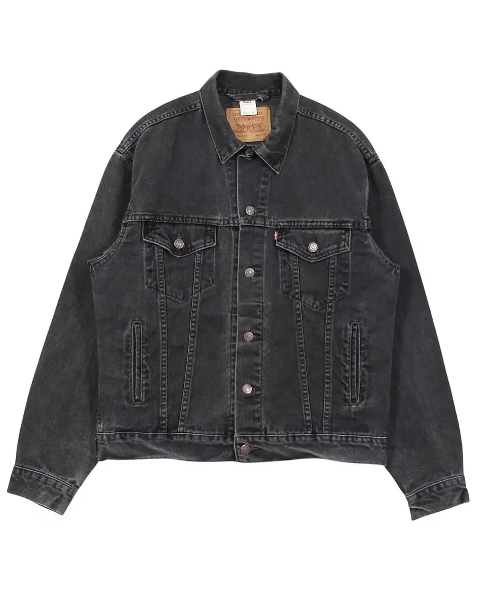 2000 Levi's 70507 Black Denim Trucker Jacket Vintage Dark Blue