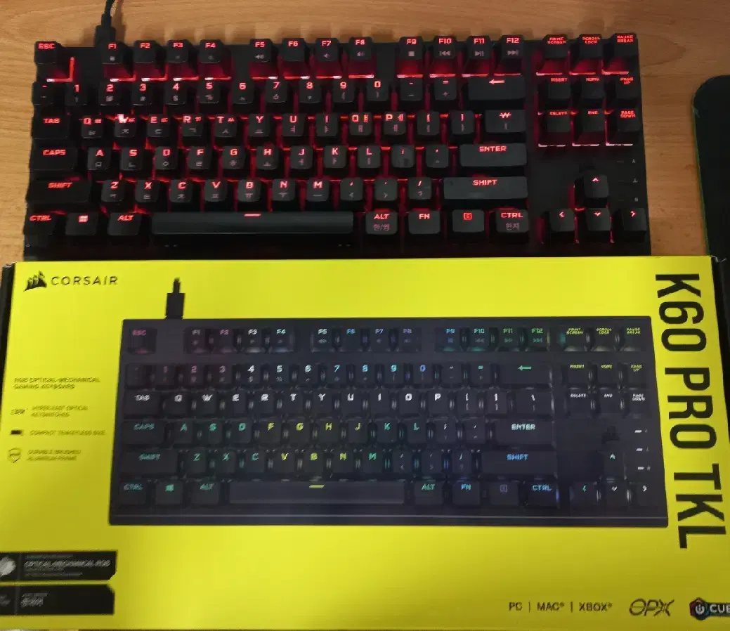 커세어 K60 RGB PRO TKL OPX 게이밍 기계식 키보드