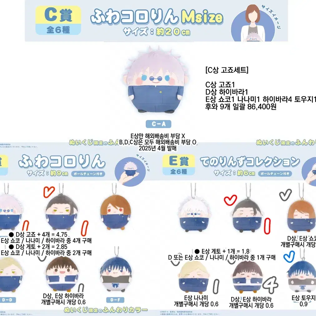 주술회전 후와쿠지 후와코로링 C상 D상 E상 고죠 게토 나나미 토우지