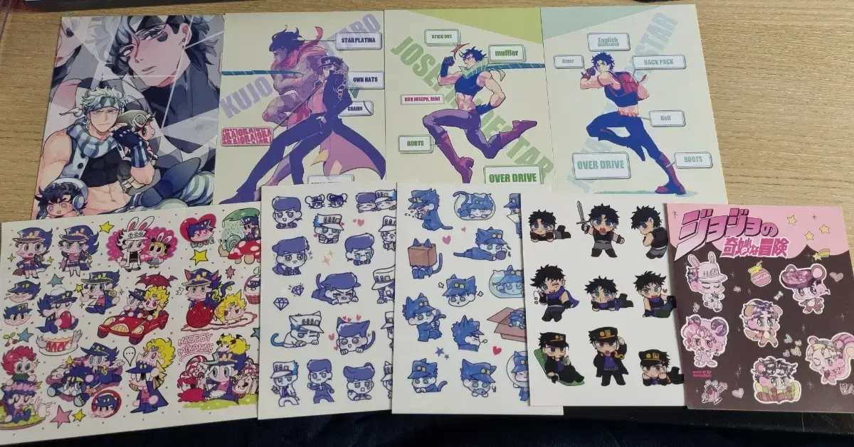 JoJo's Bizarre Adventure unofficial goods postcard stickers