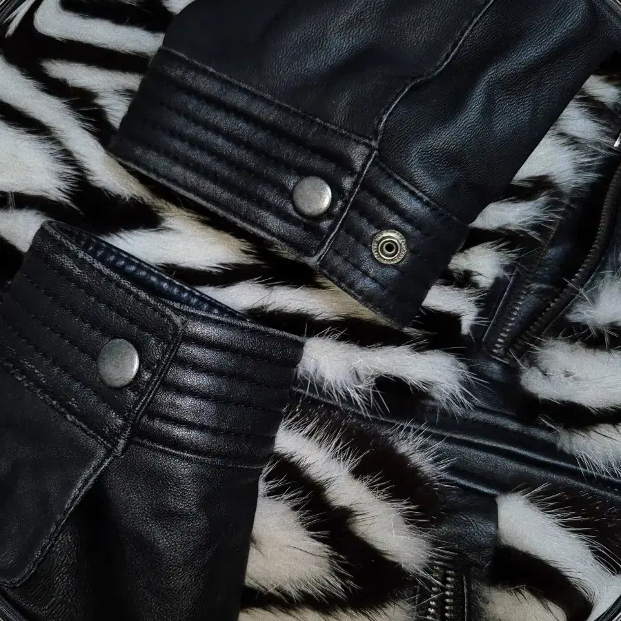 Vintage Mink zebra leather jacket