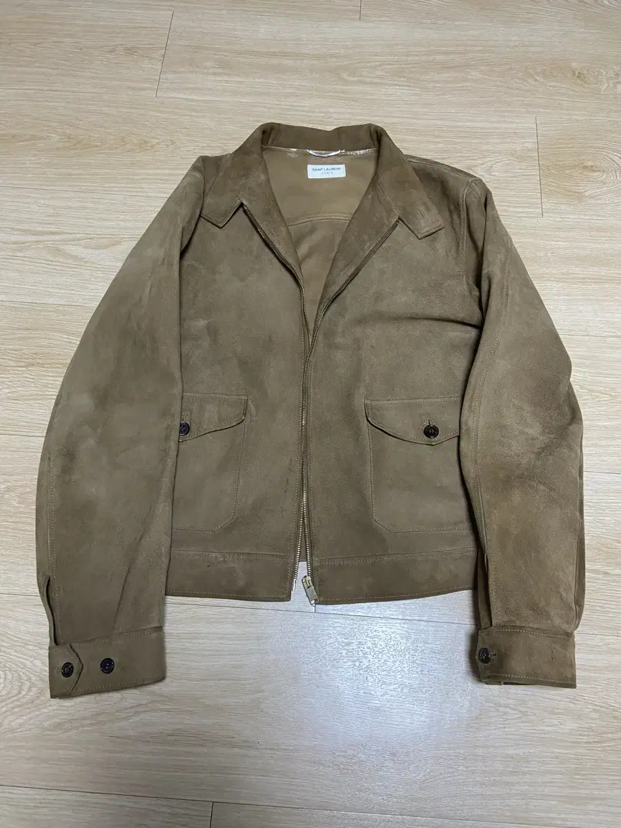 54 Saint Laurent SS14 Aviator Suede and Leather Jacket