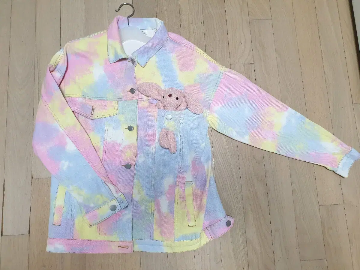 Kitschy Look Harajuku Cotton Candy Tie-Dye Bunny Jacket Jumper