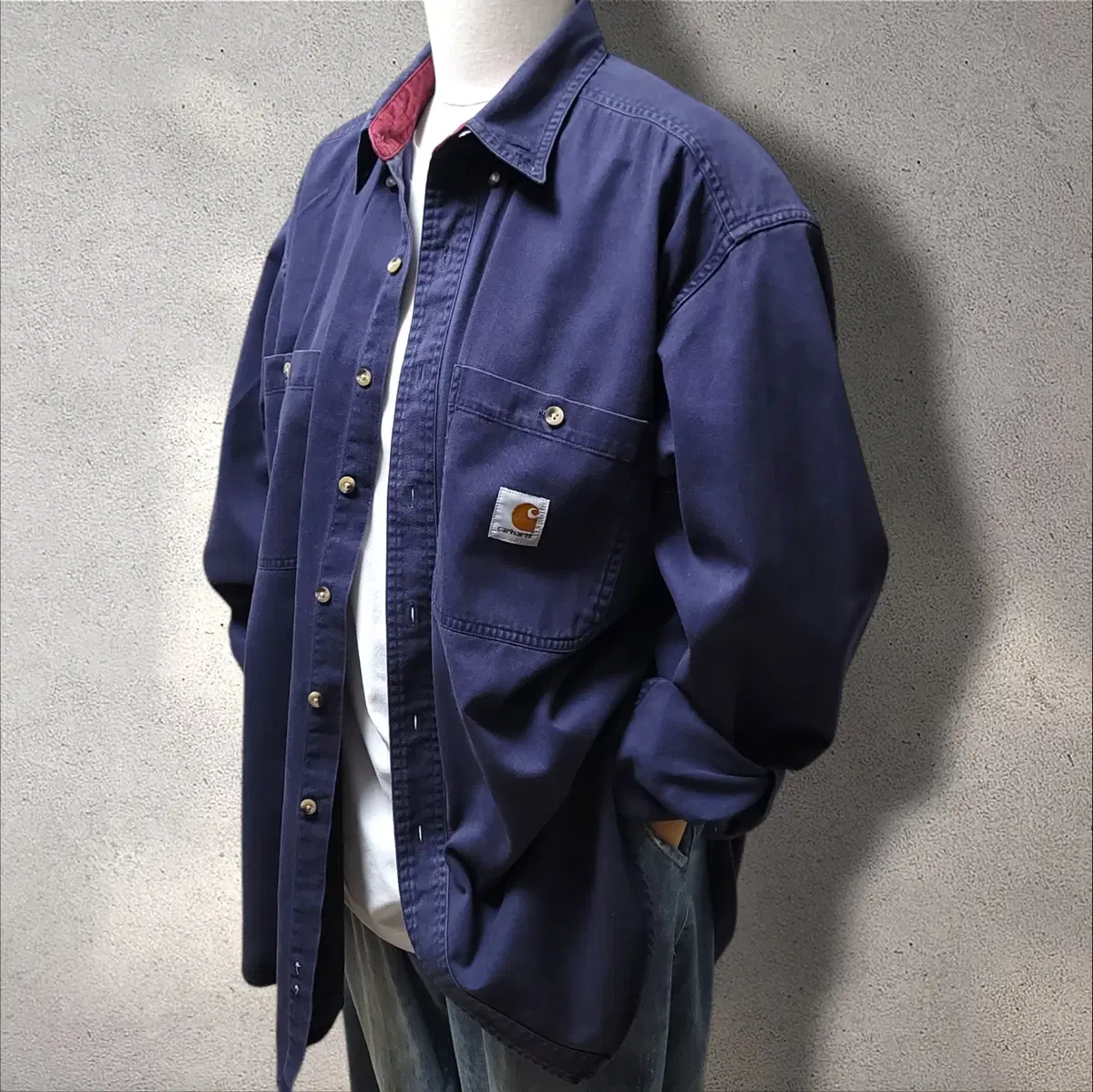 [L] Calhart Two-Pocket Vintage Violet Indigo Long Sleeve Workshirt