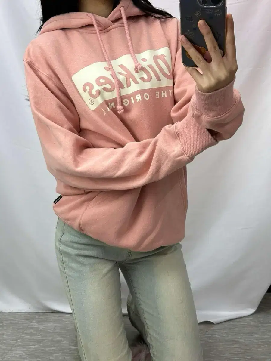 Dickies Baby Pink Big Logo Hoodie (L)