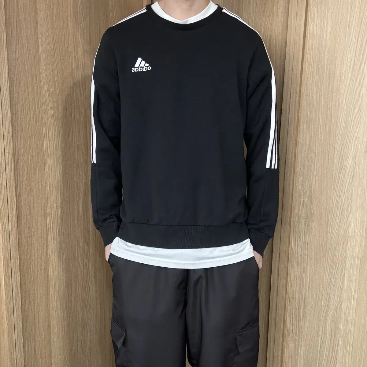 WANWON SHOP Adidas Logo Overfit Three-Season Man-To-Man XL (L)