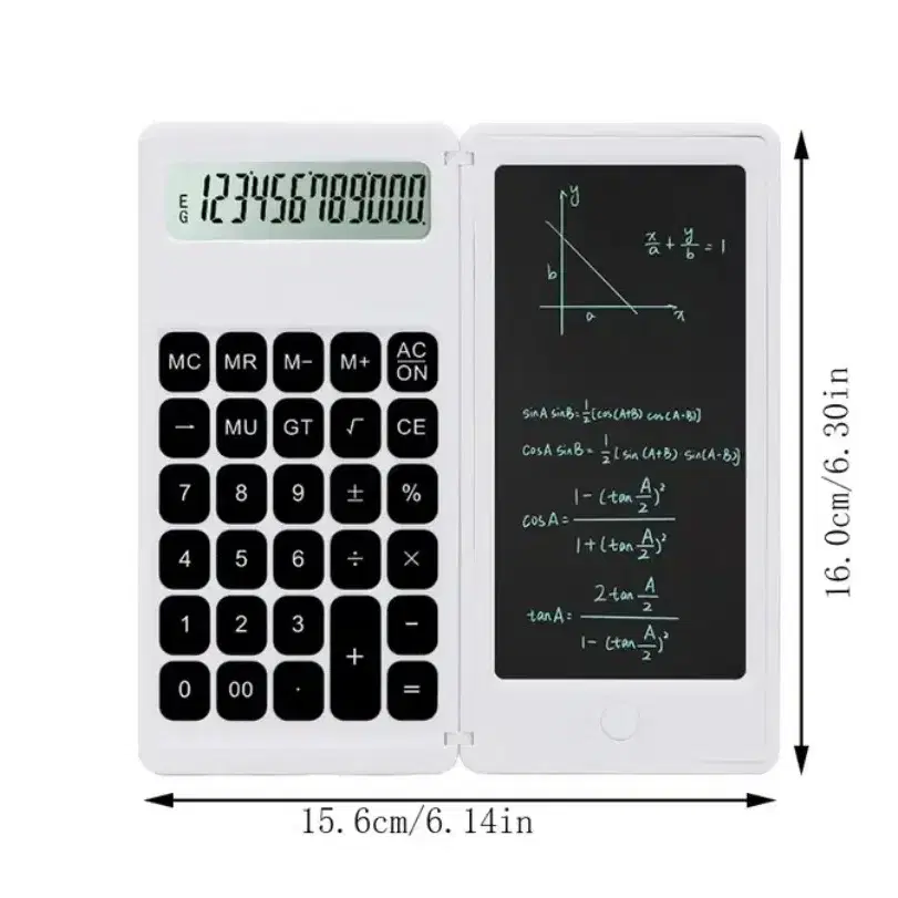 과학 계산기 10 자리 LCD 디스플레이 접이식 계산기 필기보드, 태양