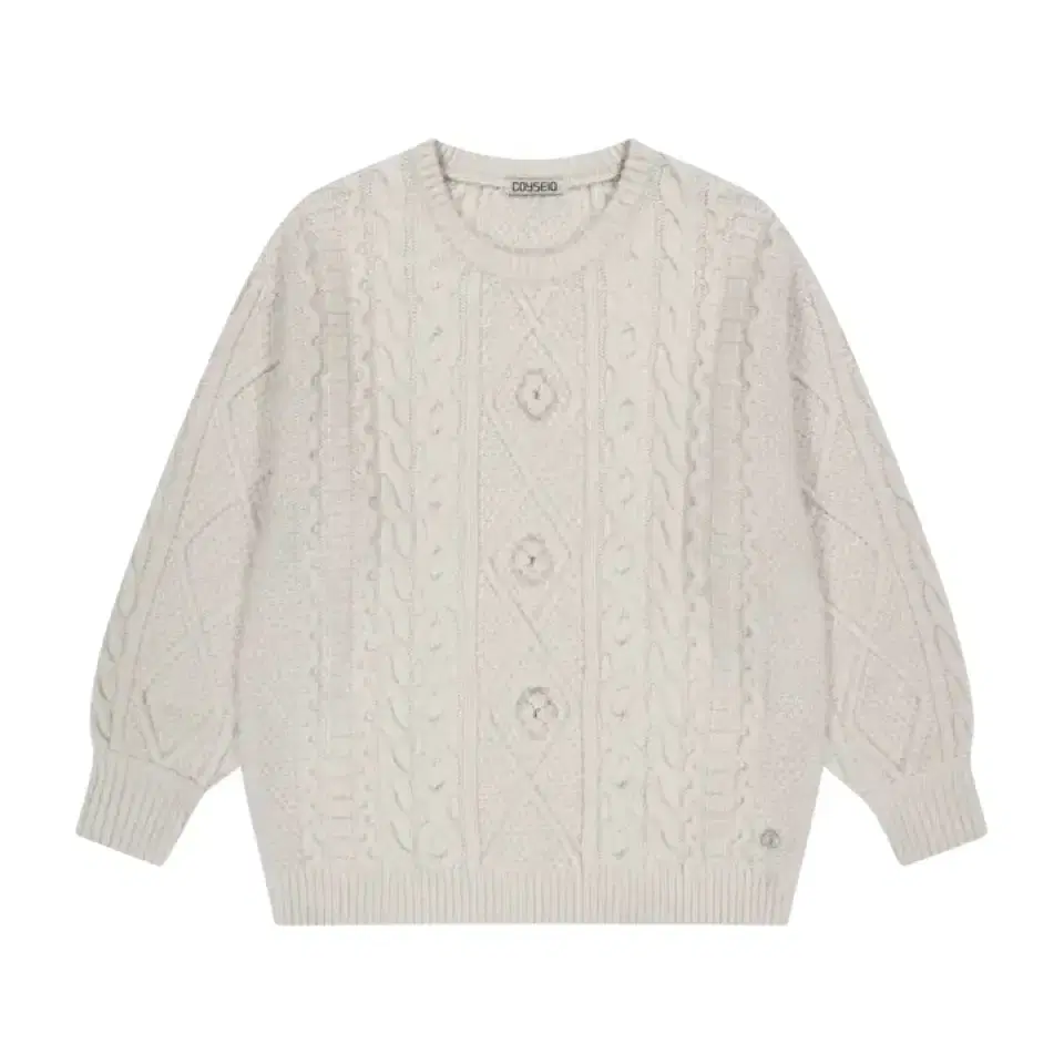 Pompom Cable Knit Ivory