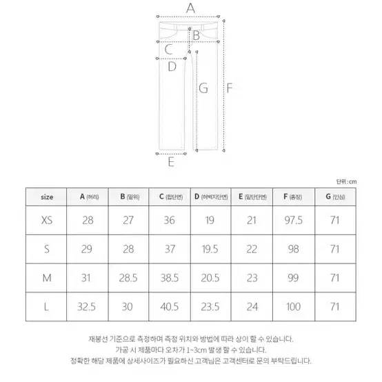 모디핏 오일리 슬릿 원버튼 롱부츠컷 데님 흑청m (롱ver) 새상품