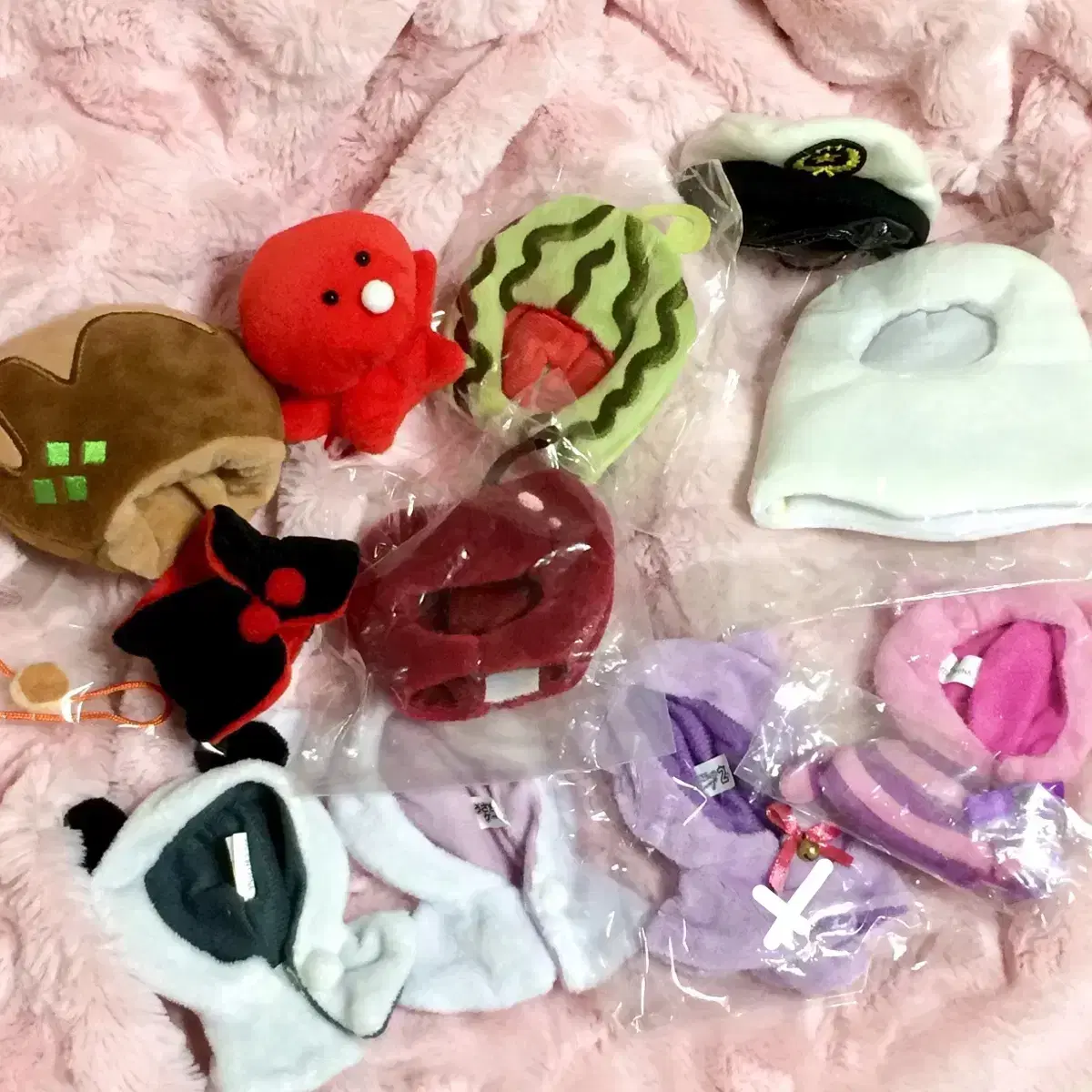 10cm doll hat cape bag clothes watermelon apple ghost takoyaki