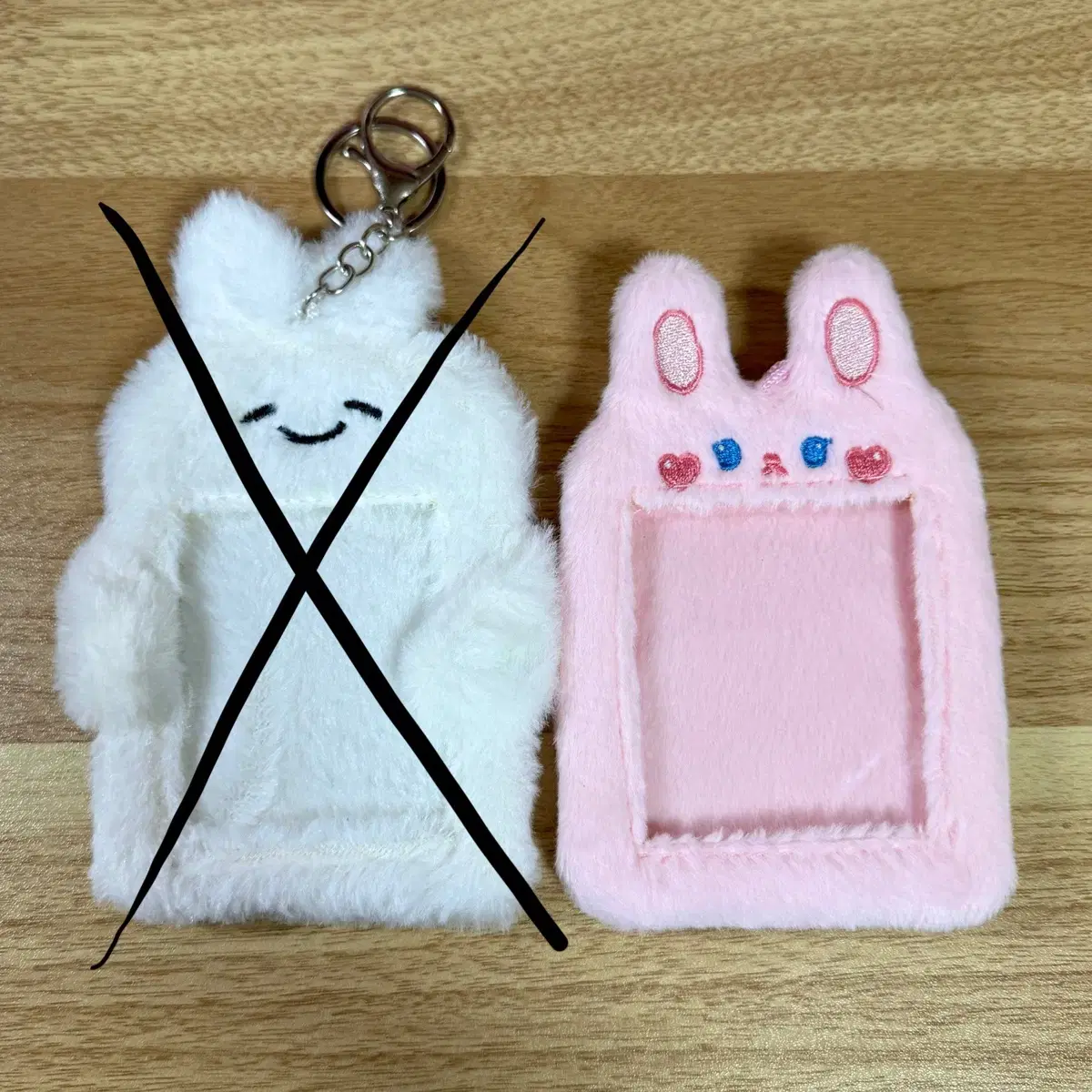 fur photocard holder rabbit animal dolls photocard holder