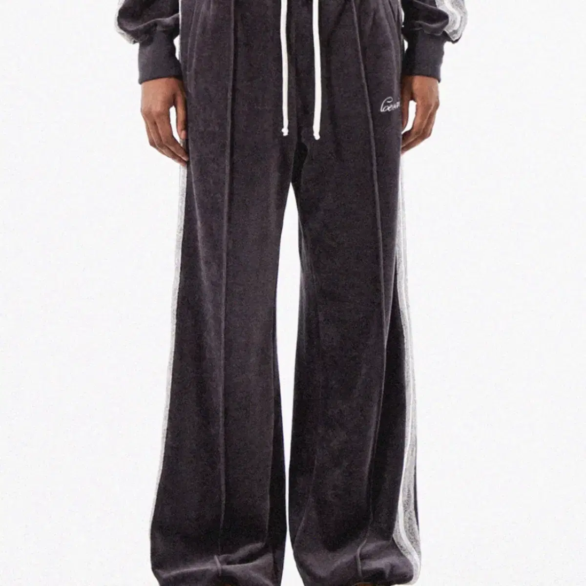 Lorailes Velvet Track Pants Charcoal