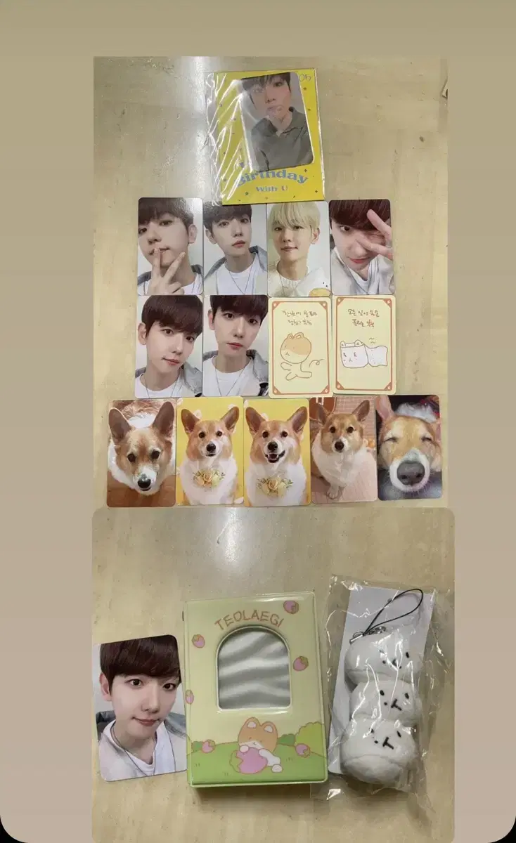 teolaegi (collectbook, chop-sop keyring), baekhyun photocard