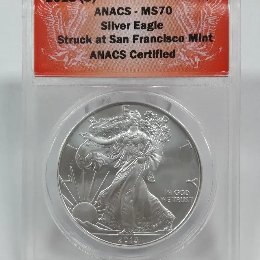 2013년 S 미국 실버 이글 1oz ANACS MS70 최고등급 은화