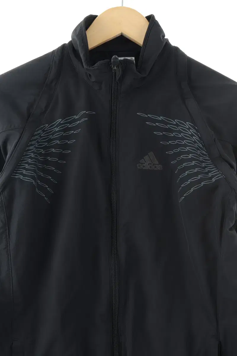 (M) Adidas Zip-up Windbreaker Jacket Black Poly Old School - FD9E