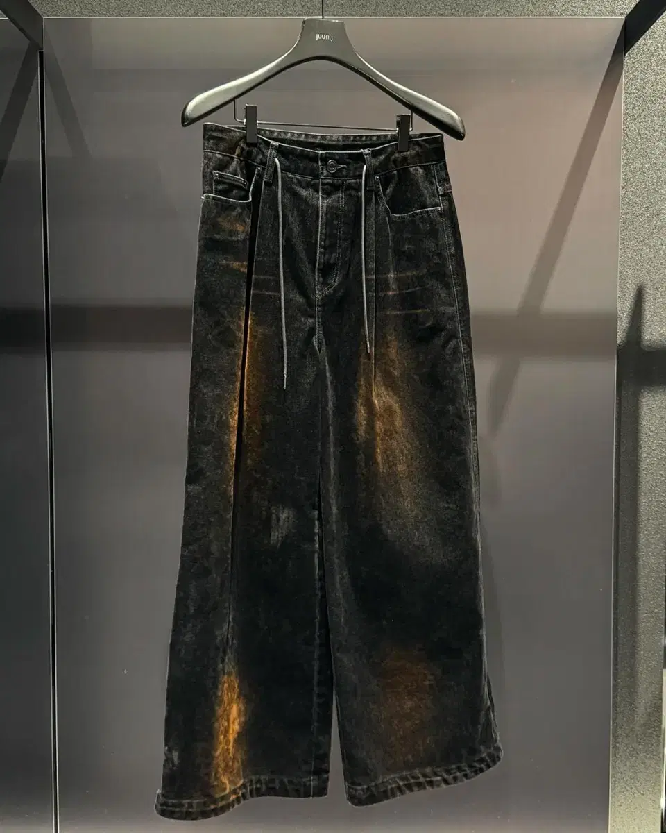 (48) Junji JUUNJ / Velvet-Like Denim Pants Black