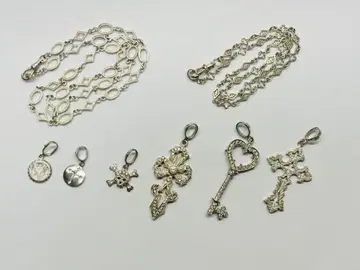 롤리 로도킨 925 목걸이 체인 2개 참 장식 탑 6종 세트