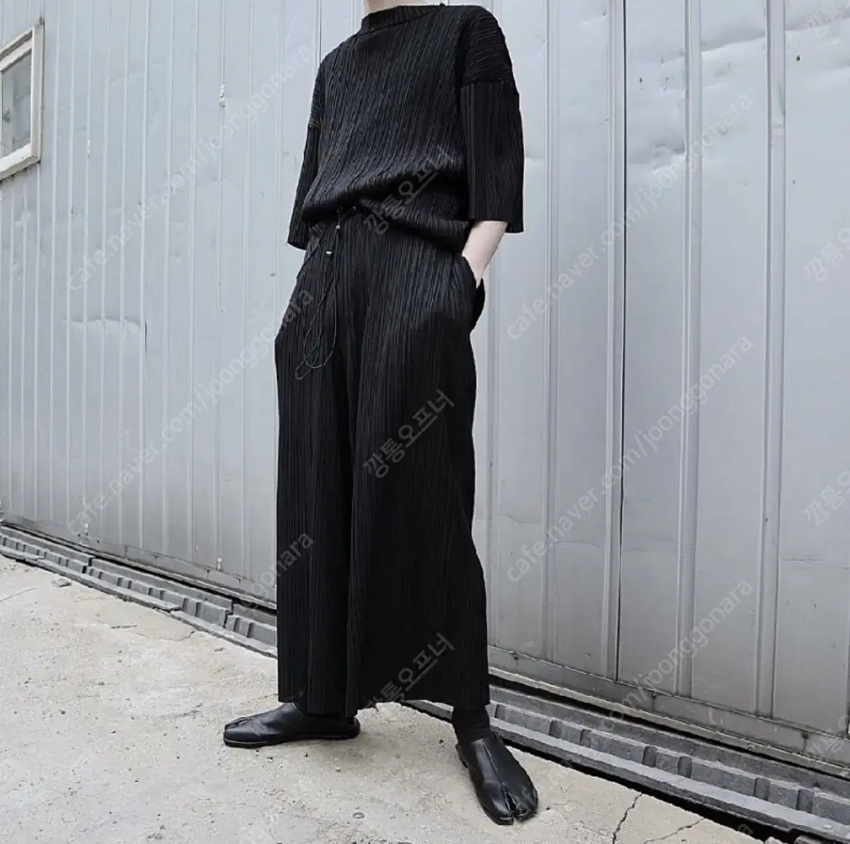 미시착 새상품) Pleats Wide Pants [black]