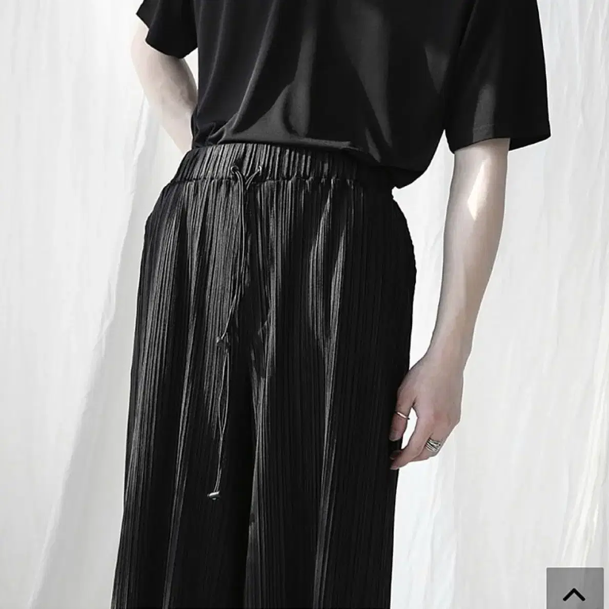 미시착 새상품) Pleats Wide Pants [black]