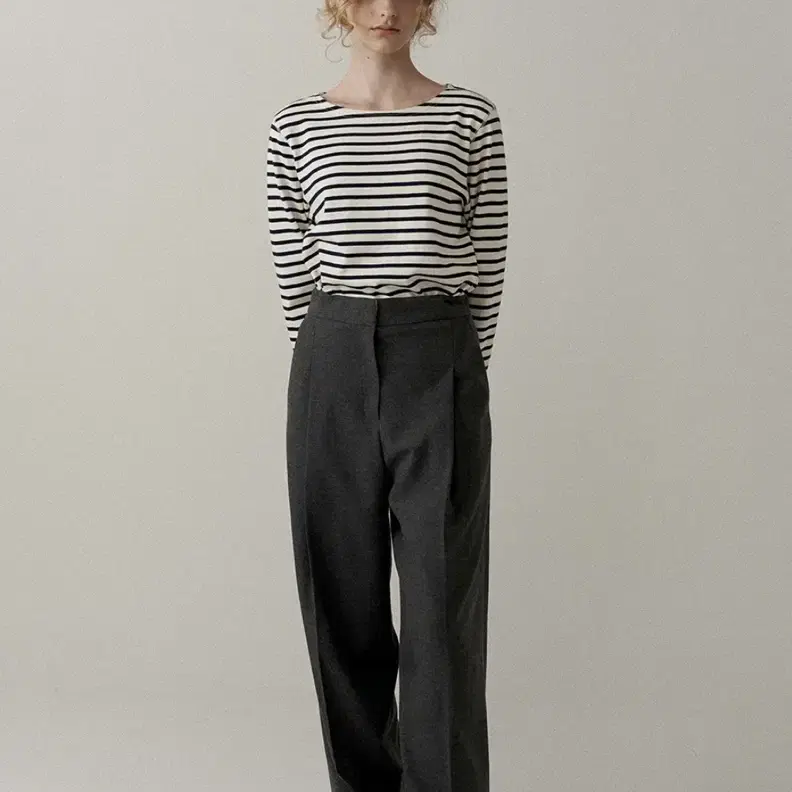 Blank03 Two-way wool tuck pants 슬랙스 차콜 S