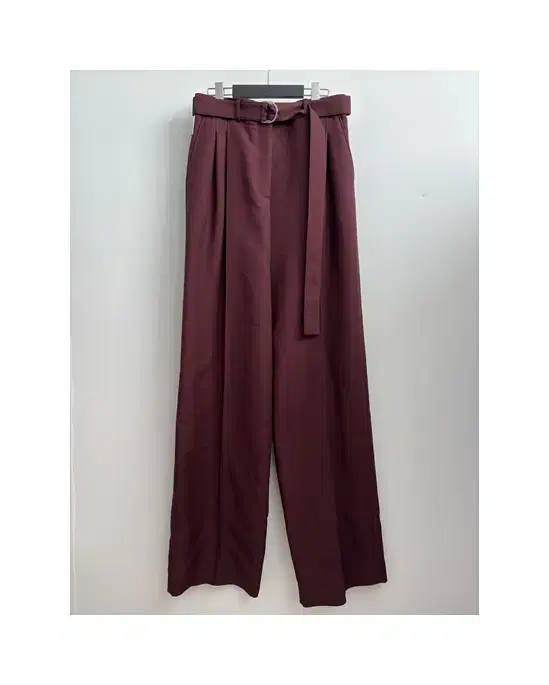 Peter Do / 21FW Burgundy belted wide-leg trousers / 38