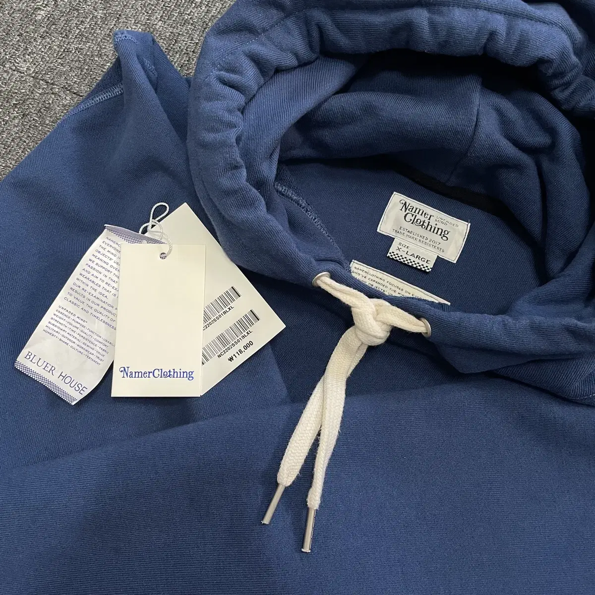 [XL] 네이머클로딩 BLUER TEAM HOODIE DUSTY BLUE