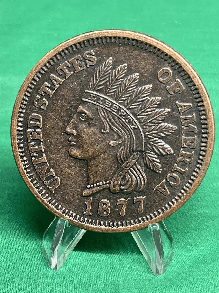 대형동전 1877년 미국 인디언헤드 1cent/직경-77.33mm