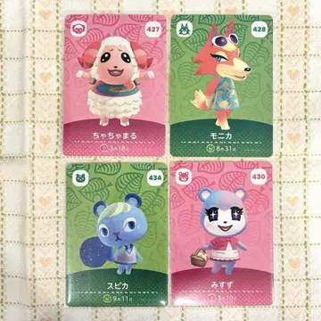 새상품급 모동숲 amiibo 카드 짱구는 못말려 스피카 미스즈 모니카