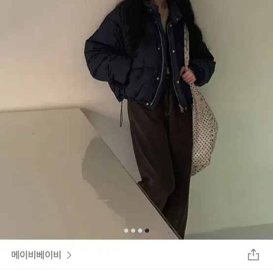 택포) 메이비베이비 덕다운 숏패딩 네이비