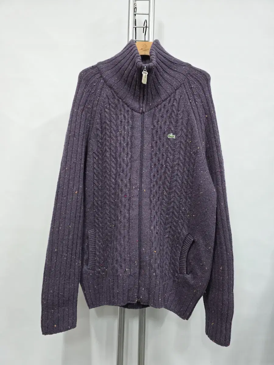 Lacoste Pretzel Standing kara Cardigan Zip-up Wool