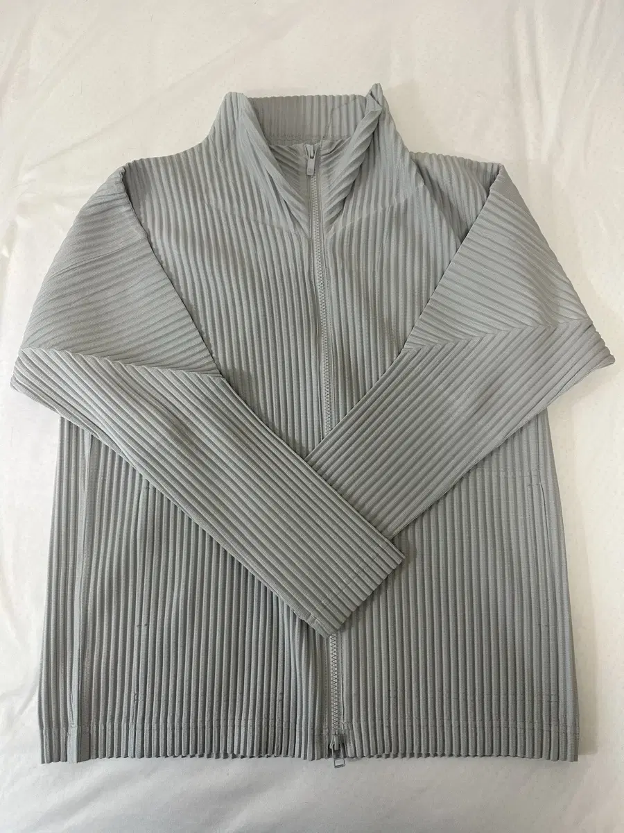 [2] Homme Plissé Issey Miyake Zip Up Light Gray