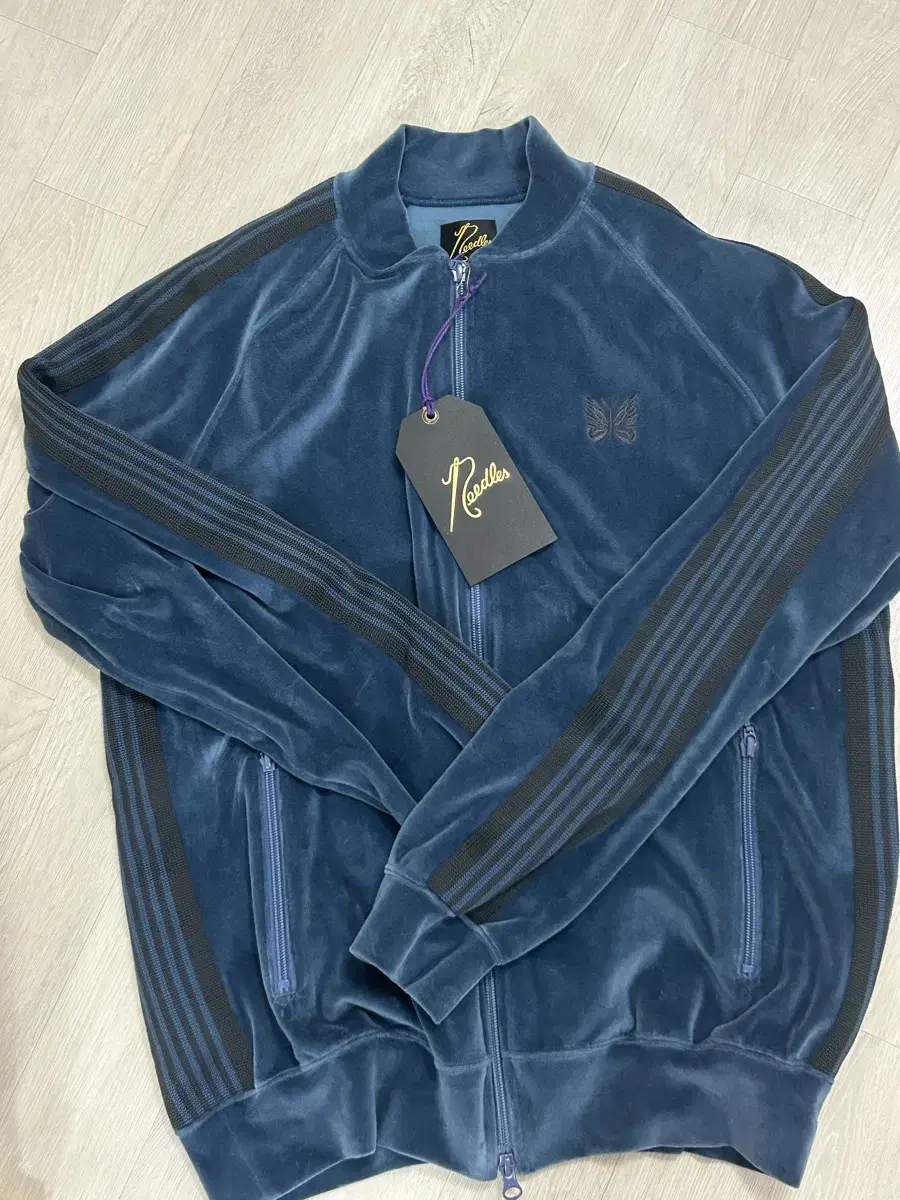 Needles Butterfly Embroidered Velour Trek Jacket M