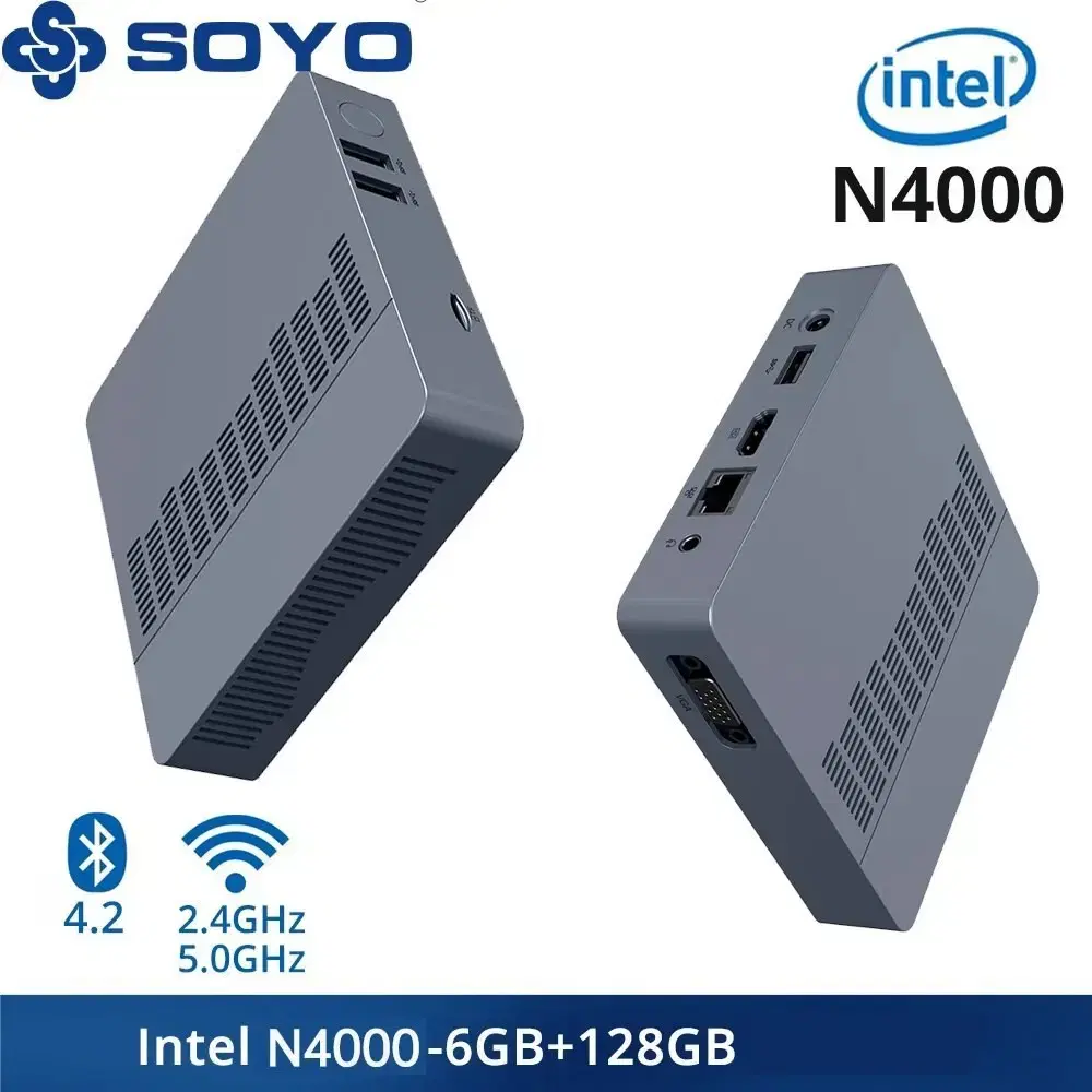 미니PC SOYO 인텔 N4000 RAM 6GB 프로 에어 게임용