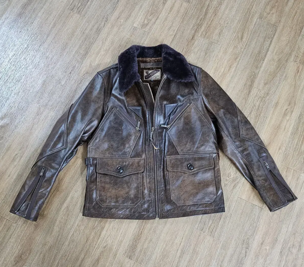 Biker Leather Jacket (Cowhide M)