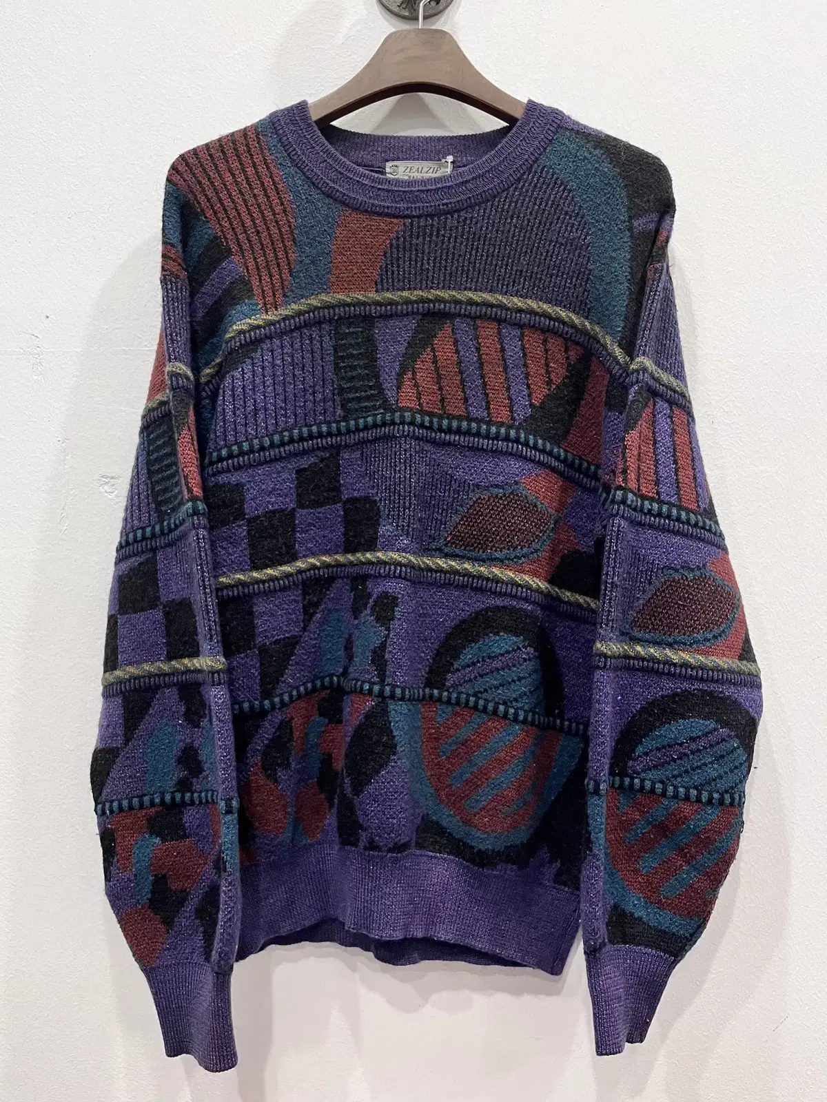 Zealzip Vintage Multicolor Cable Knit