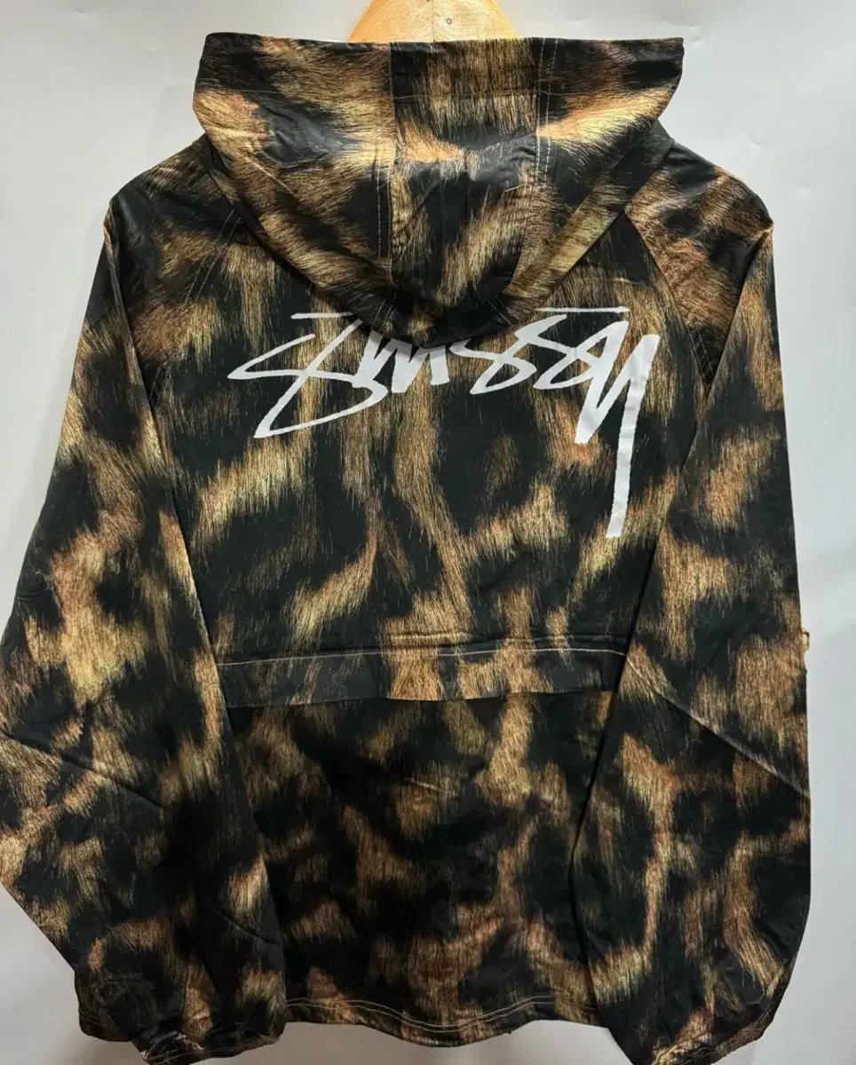 Stussy Leopard Big Logo Hooded Windbreaker