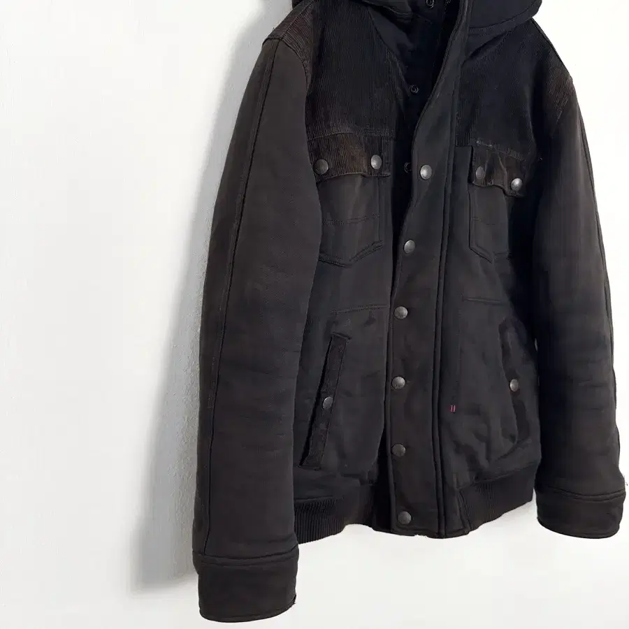 diesel faded sherpa hooded jacket