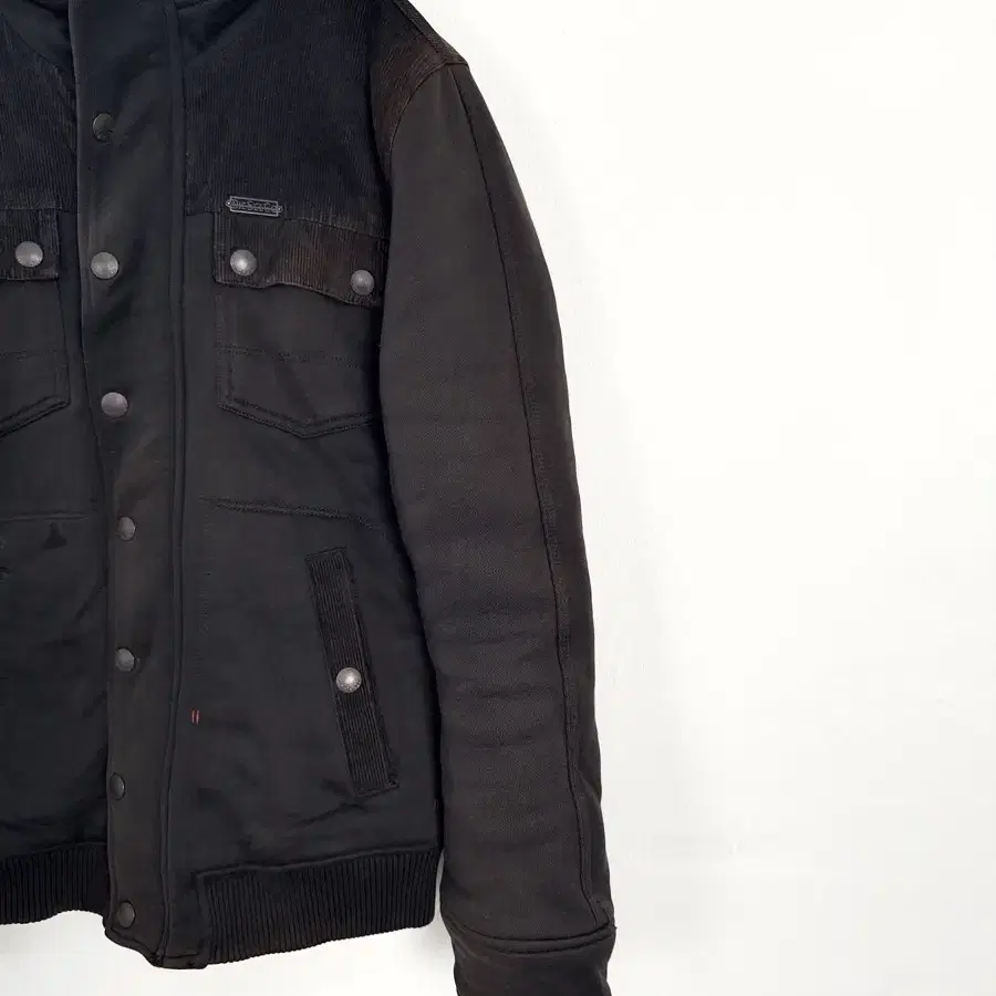 diesel faded sherpa hooded jacket