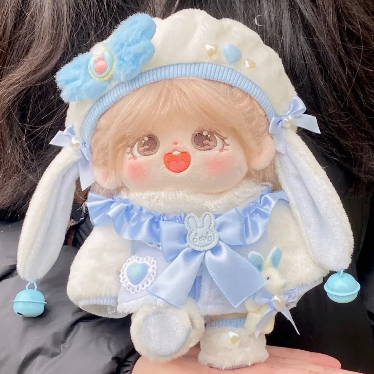 20cm 인형옷 블루하우스 래빗 블루 핑크