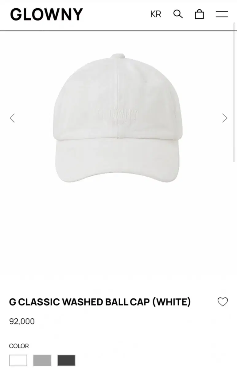 글로니 모자 G CLASSIC WASHED BALL CAP (WHITE)