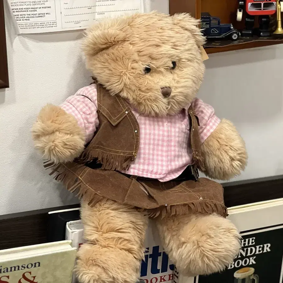 cowboy teddy)영국 빈티지 카우보이테디베어곰돌이인형 카페 소품