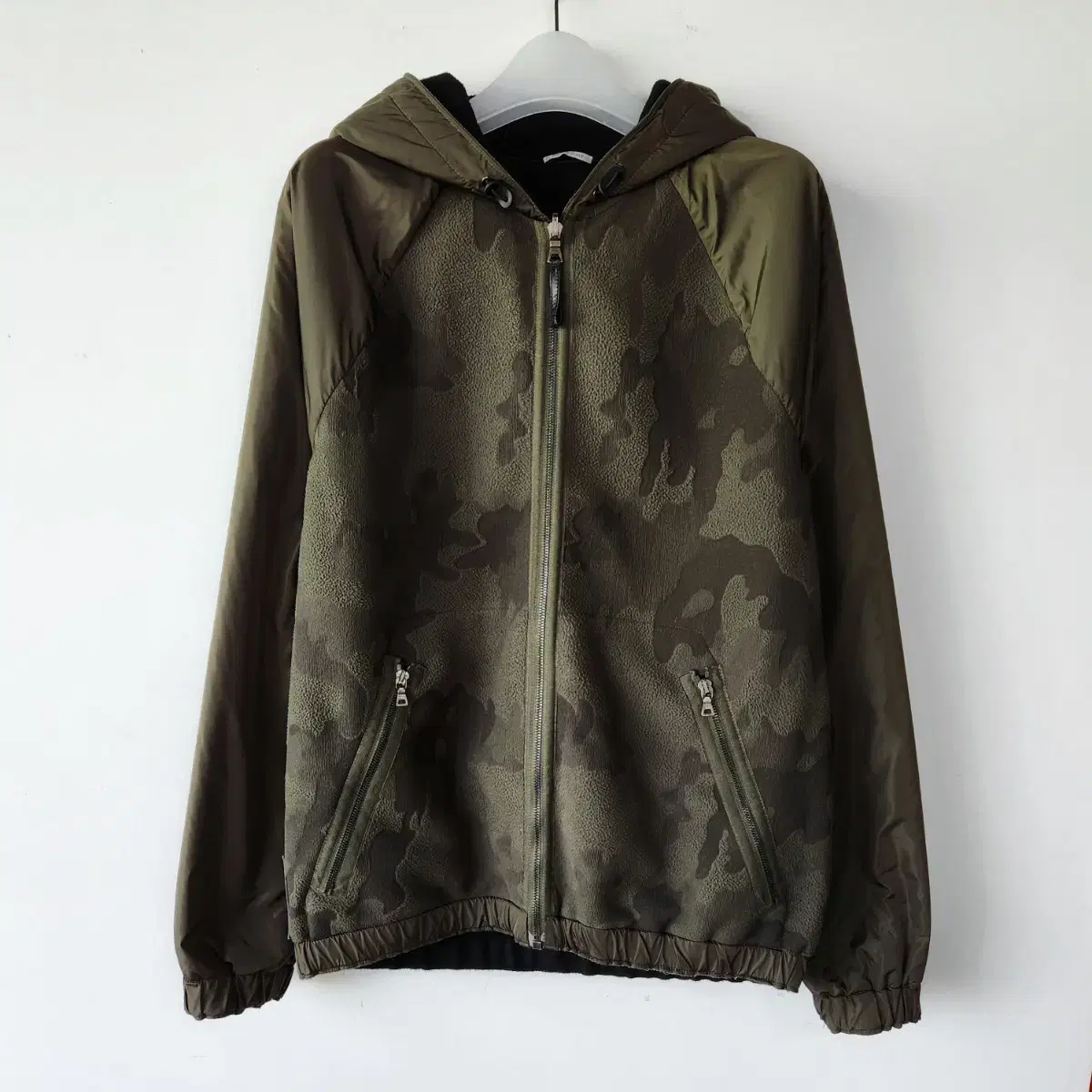 Prada Prada Camo Reversible Fleece Hooded Zip Up