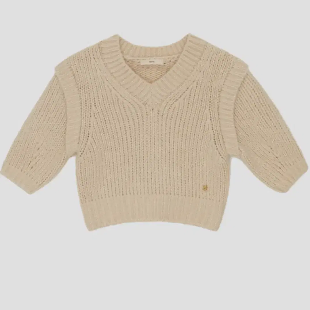 렉토 브이넥 반팔니트 v neck chunky knit top S사이즈