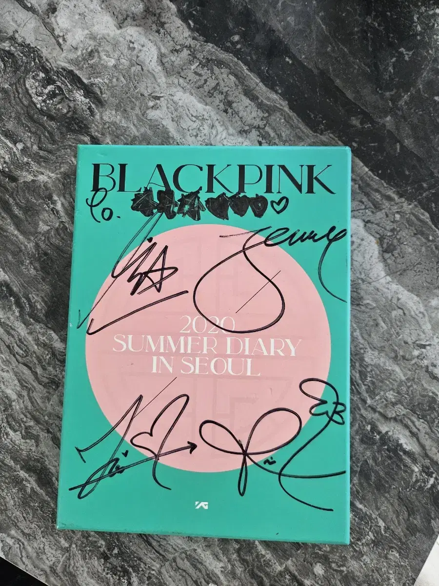 Black Pink Handwritten sign album Unpackaged