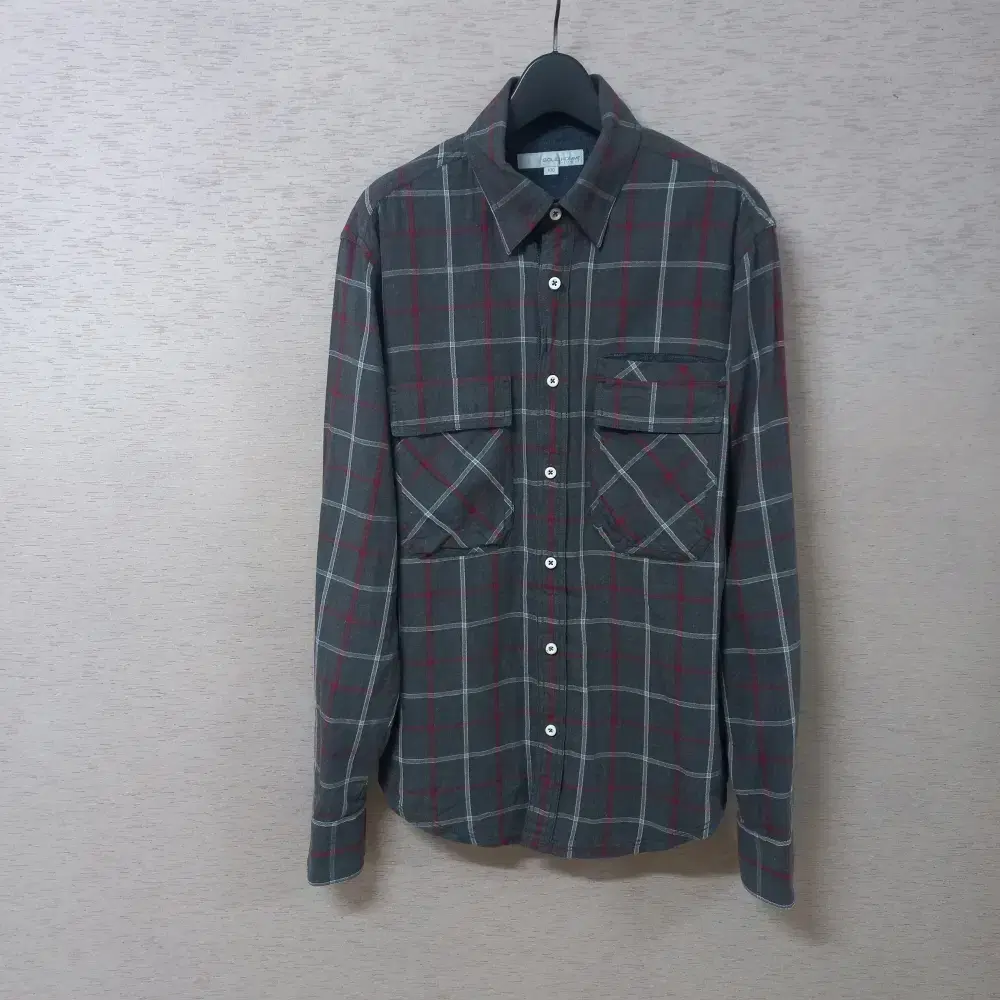 10-26/Solid Homme Grey Check Shirt Men