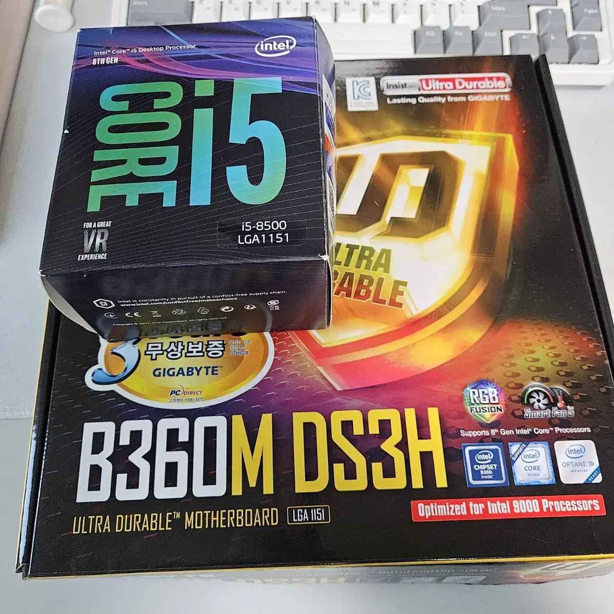 i5 8500 기가바이트 B360M DS3H 보드세트