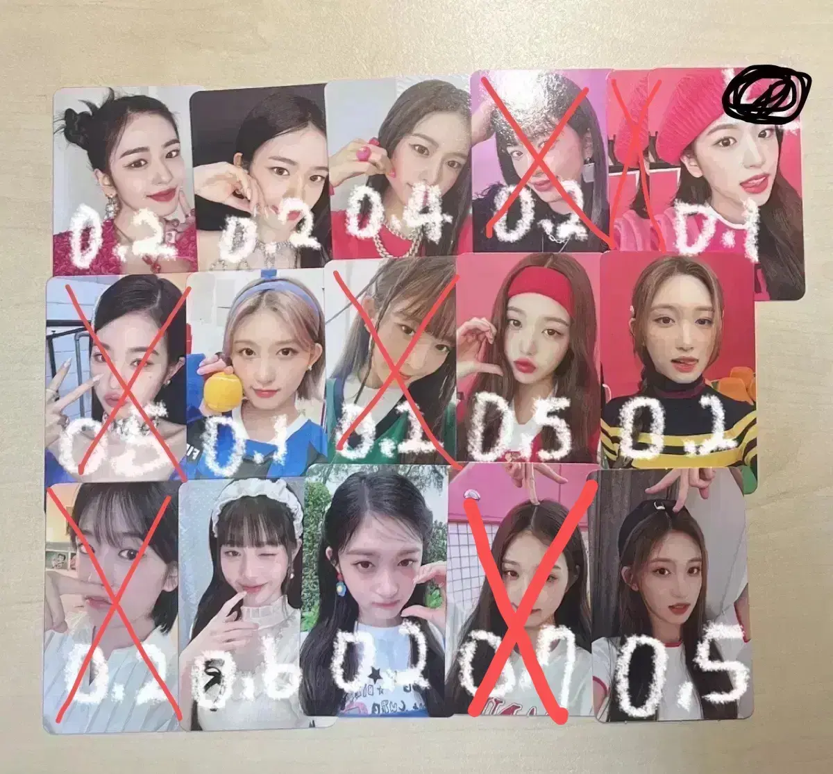 ive photocard jang wonyoung ahn yujin gaeul lay leeseo